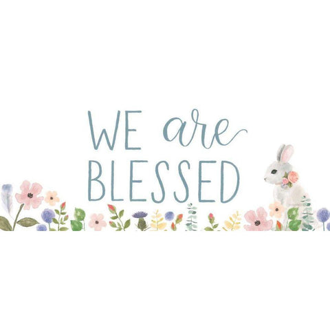 Spring Sentiments II Bunny White White Modern Wood Framed Art Print by Jackson, Jenaya