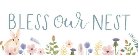 Spring Sentiments V Bunny White White Modern Wood Framed Art Print with Double Matting by Jackson, Jenaya