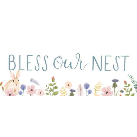 Spring Sentiments V Bunny White Gold Ornate Wood Framed Art Print with Double Matting by Jackson, Jenaya