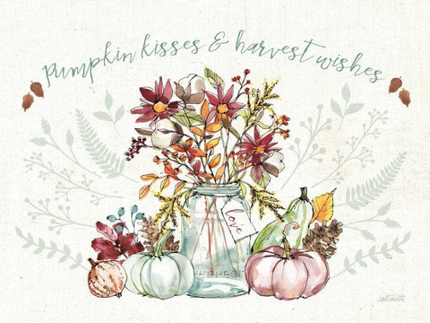 Festive Foliage I v2 White Modern Wood Framed Art Print with Double Matting by Tavoletti, Anne