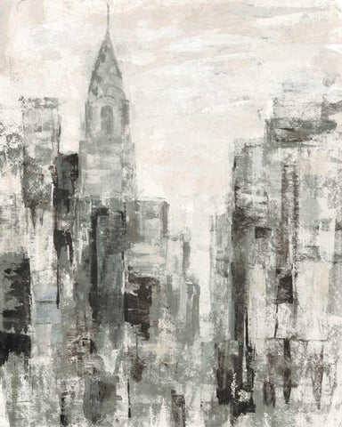 Manhattan Neutral I Crop White Modern Wood Framed Art Print with Double Matting by Vassileva, Silvia