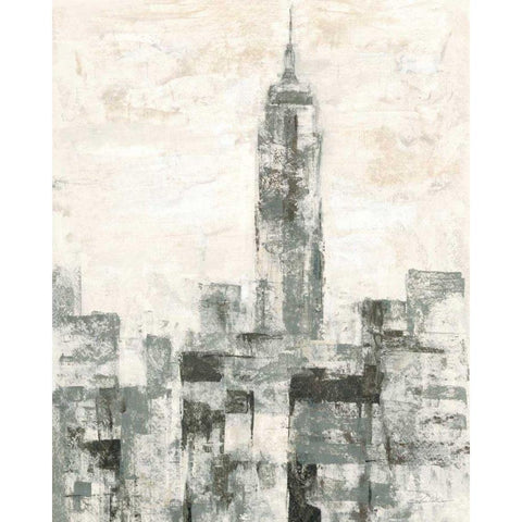 Manhattan Neutral II Crop Black Modern Wood Framed Art Print with Double Matting by Vassileva, Silvia