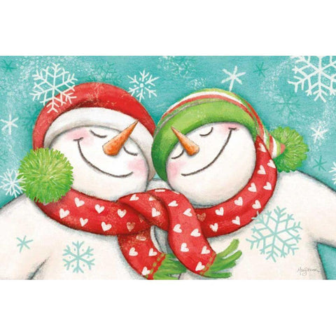 Let it Snow II Black Modern Wood Framed Art Print by Urban, Mary
