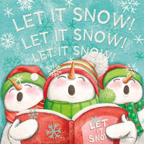Let it Snow VIII White Modern Wood Framed Art Print with Double Matting by Urban, Mary