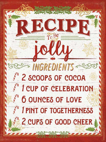 Holiday Recipe III Script Black Ornate Wood Framed Art Print with Double Matting by Pela Studio