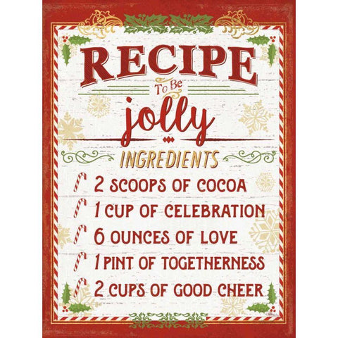 Holiday Recipe III Script Black Modern Wood Framed Art Print by Pela Studio