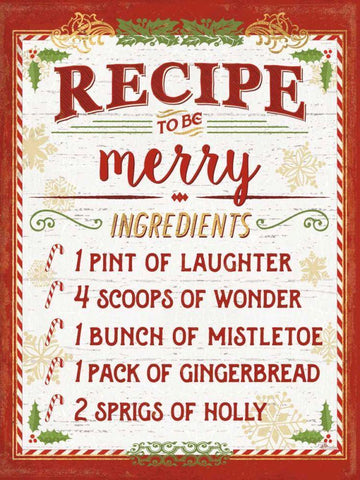Holiday Recipe IV Script Black Ornate Wood Framed Art Print with Double Matting by Pela Studio