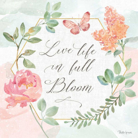 Watercolorful V Black Modern Wood Framed Art Print with Double Matting by Grove, Beth