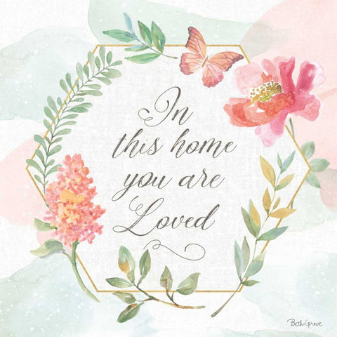 Watercolorful VII White Modern Wood Framed Art Print with Double Matting by Grove, Beth