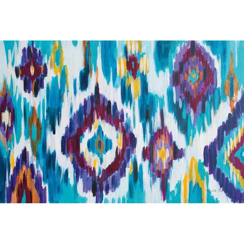 Ikat Jewel I Black Modern Wood Framed Art Print with Double Matting by Zaman, Farida