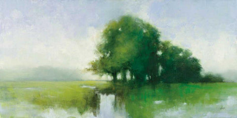 River Romance White Modern Wood Framed Art Print with Double Matting by Purinton, Julia