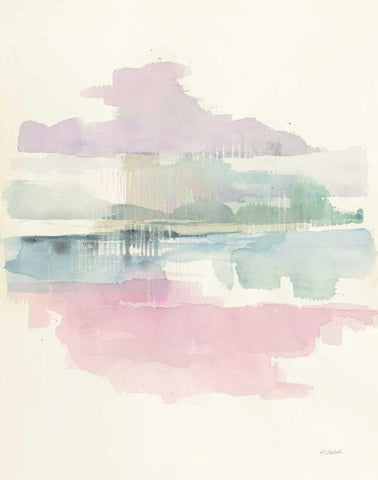 Lifting Fog White Modern Wood Framed Art Print with Double Matting by Schick, Mike