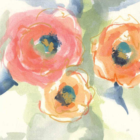 Buttercup II Black Ornate Wood Framed Art Print with Double Matting by Paschke, Chris