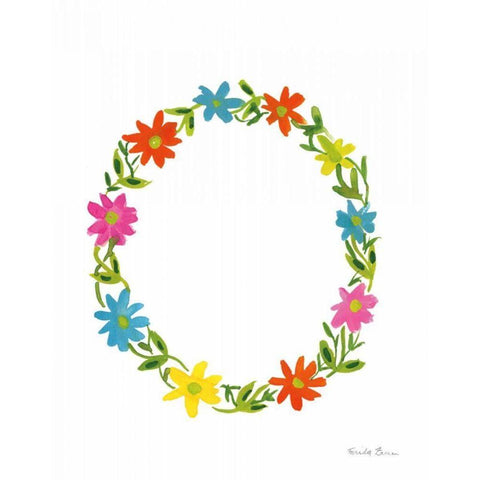 Floral Alphabet Letter XV Gold Ornate Wood Framed Art Print with Double Matting by Zaman, Farida