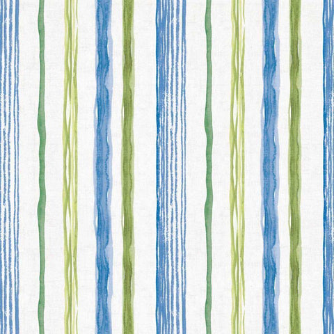 Blue and Green Garden Step 06 Black Ornate Wood Framed Art Print with Double Matting by Audit, Lisa