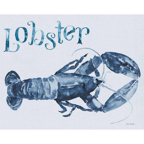 Beach House Kitchen Blue Lobster Black Modern Wood Framed Art Print with Double Matting by Audit, Lisa