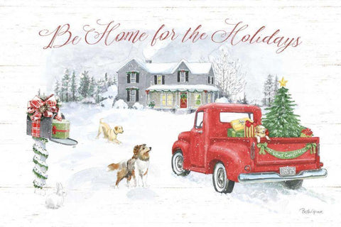 Farmhouse Holidays VI White Modern Wood Framed Art Print with Double Matting by Grove, Beth