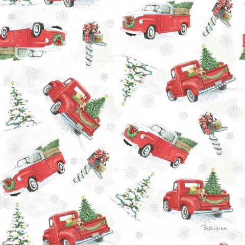 Farmhouse Holidays Step 02 White Modern Wood Framed Art Print with Double Matting by Grove, Beth