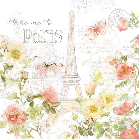 Painting Paris II White Modern Wood Framed Art Print by Pertiet, Katie