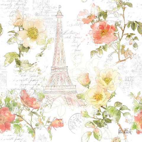 Painting Paris Step 01 Black Ornate Wood Framed Art Print with Double Matting by Pertiet, Katie