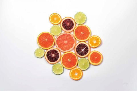 Sunny Citrus I White Modern Wood Framed Art Print with Double Matting by Bradley, Felicity