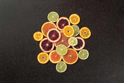 Citrus Drama II White Modern Wood Framed Art Print with Double Matting by Bradley, Felicity
