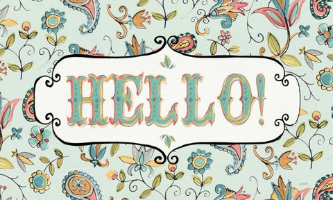 Peace and Paisley V Black Ornate Wood Framed Art Print with Double Matting by Tavoletti, Anne