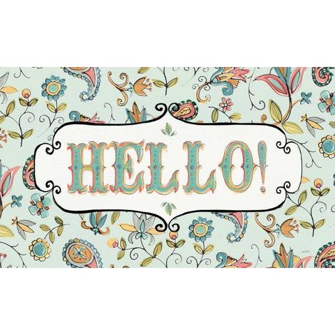 Peace and Paisley V White Modern Wood Framed Art Print by Tavoletti, Anne