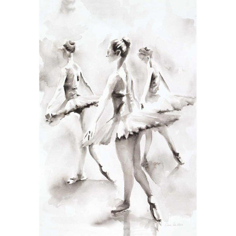 Three Ballerinas Gold Ornate Wood Framed Art Print with Double Matting by Valle, Aimee Del