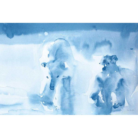 Ice Bears Gold Ornate Wood Framed Art Print with Double Matting by Valle, Aimee Del
