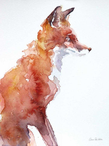 Sly as a Fox Black Ornate Wood Framed Art Print with Double Matting by Valle, Aimee Del