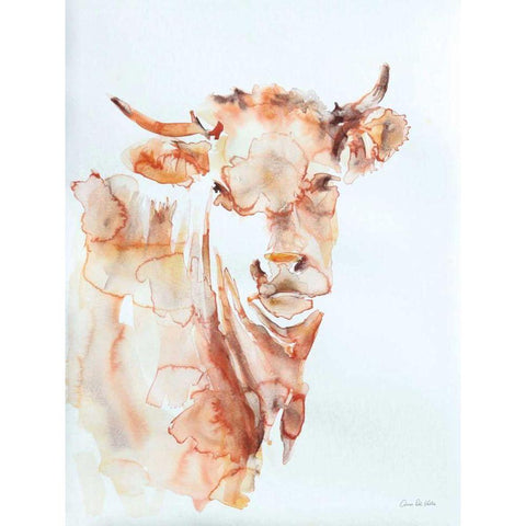 Village Cow White Modern Wood Framed Art Print by Valle, Aimee Del