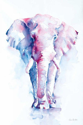 An Elephant Never Forgets White Modern Wood Framed Art Print with Double Matting by Valle, Aimee Del