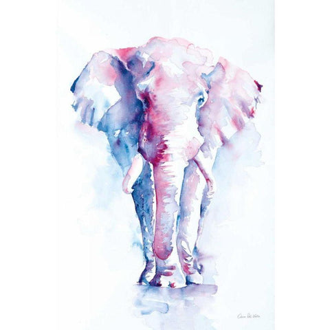 An Elephant Never Forgets White Modern Wood Framed Art Print by Valle, Aimee Del