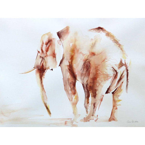 Lone Elephant White Modern Wood Framed Art Print by Valle, Aimee Del