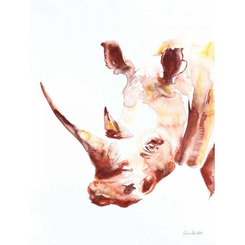 Rhino White Modern Wood Framed Art Print by Valle, Aimee Del