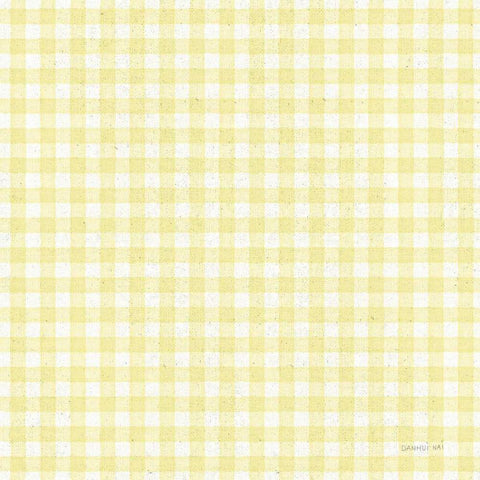 Floursack Lemon Pattern IVB White Modern Wood Framed Art Print with Double Matting by Nai, Danhui