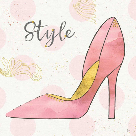 Fashion Blooms I Pink White Modern Wood Framed Art Print by Aiken, Jess