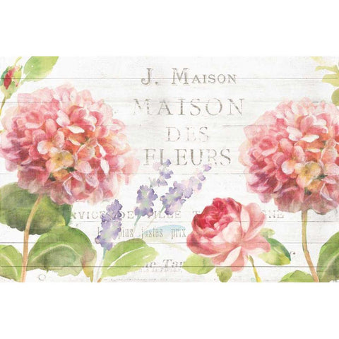 Maison Des Fleurs II Black Modern Wood Framed Art Print with Double Matting by Nai, Danhui