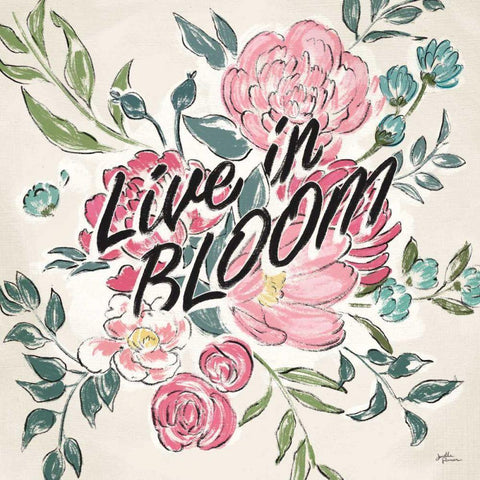 Live in Bloom II Black Ornate Wood Framed Art Print with Double Matting by Penner, Janelle