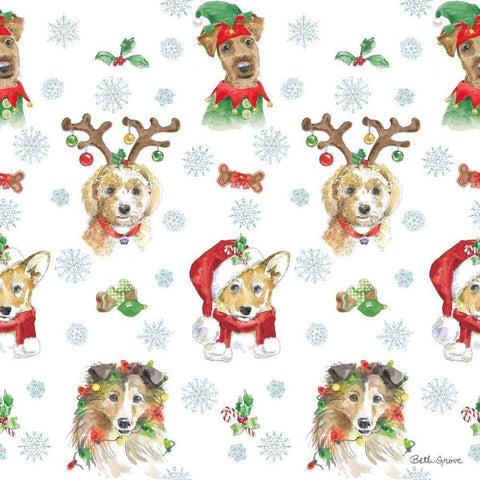 Holiday Paws Step 01A White Modern Wood Framed Art Print by Grove, Beth