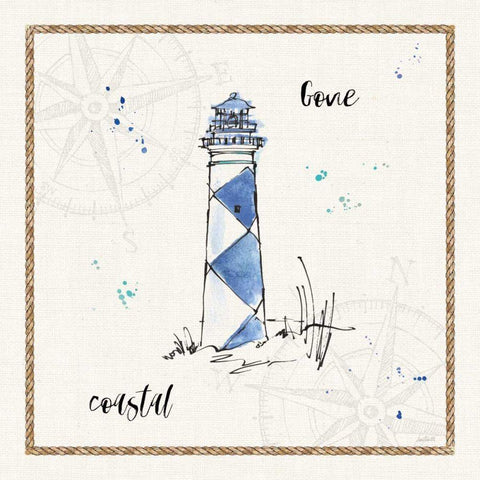 Coastal Buoys IV Coastal White Modern Wood Framed Art Print with Double Matting by Tavoletti, Anne