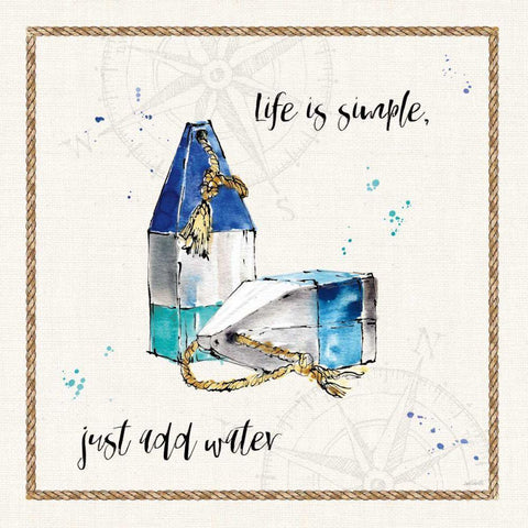 Coastal Buoys VI Life Black Ornate Wood Framed Art Print with Double Matting by Tavoletti, Anne