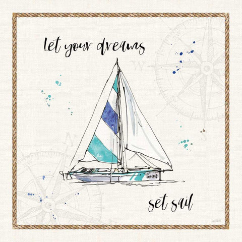 Coastal Buoys III v2 Black Modern Wood Framed Art Print with Double Matting by Tavoletti, Anne