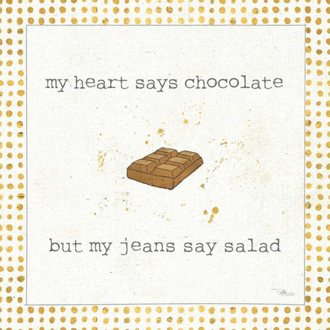 Calorie Cuties IV Dot Border White Modern Wood Framed Art Print with Double Matting by Pela Studio