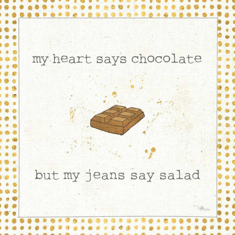 Calorie Cuties IV Dot Border Black Modern Wood Framed Art Print by Pela Studio