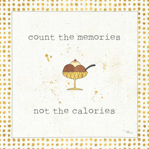 Calorie Cuties VI Dot Border White Modern Wood Framed Art Print by Pela Studio
