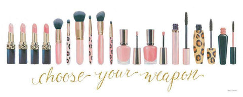 Wake Up and Make Up IX White Modern Wood Framed Art Print with Double Matting by Fabiano, Marco