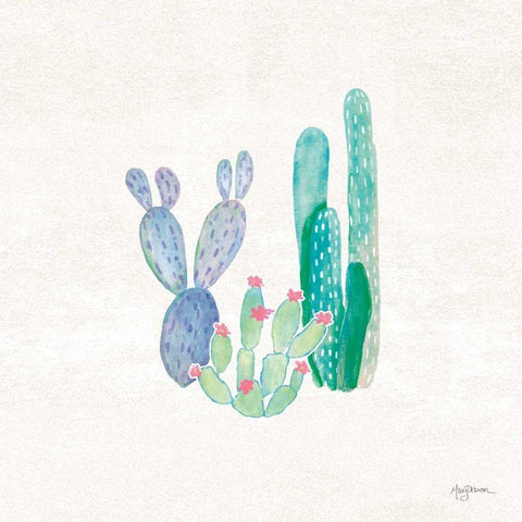 Bohemian Cactus II White Modern Wood Framed Art Print by Urban, Mary