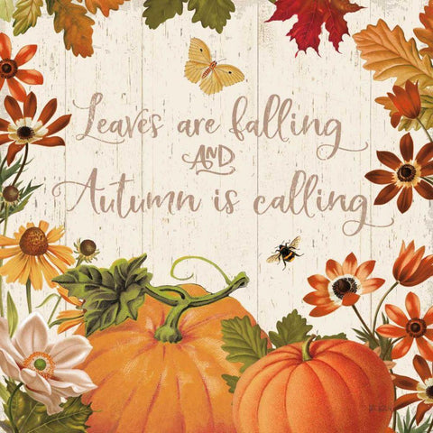 Fall Garden III White Modern Wood Framed Art Print with Double Matting by Pertiet, Katie